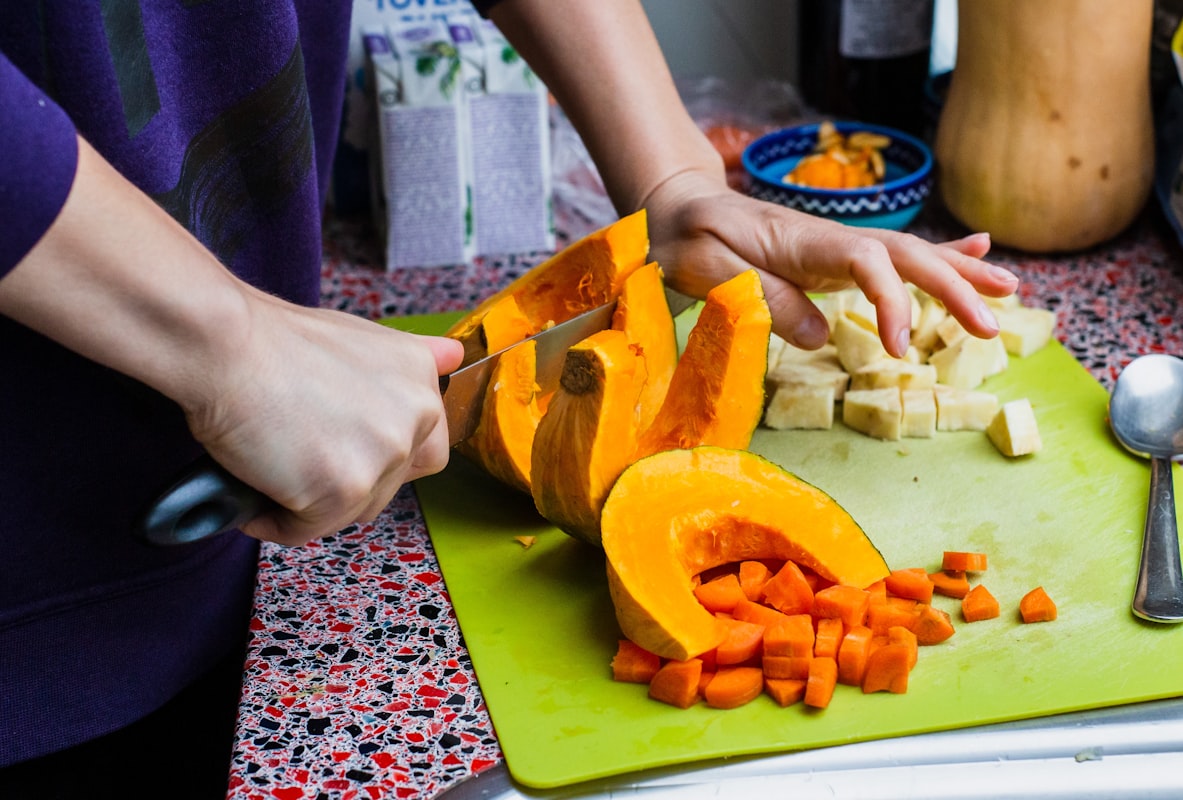 Healthy meal preparation with fresh ingredients